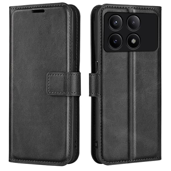 Xiaomi Redmi K70E / Xiaomi Poco X6 Pro læderetui med pung - Sort Black