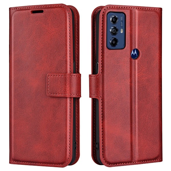 Plånboksfodral i Läder till Motorola Moto G Play (2023) - Röd Röd