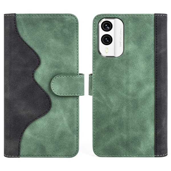 Tofarget lærdeksel for Nokia X30 - Grønn Green