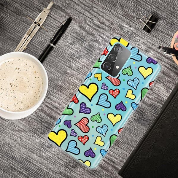 Deco Samsung Galaxy A32 5G etui - hjerter Multicolor