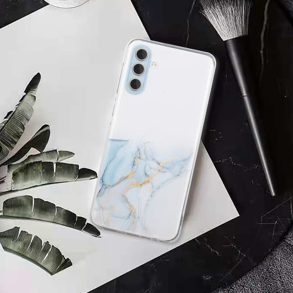 Marble Samsung Galaxy A14 Etui - Grå Silver grey