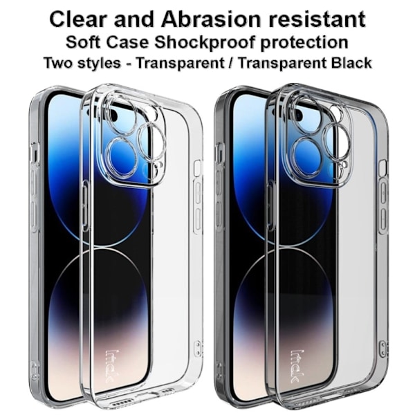 Imak UX-5 cover til iPhone 14 Pro - Gennemsigtig Sort Black