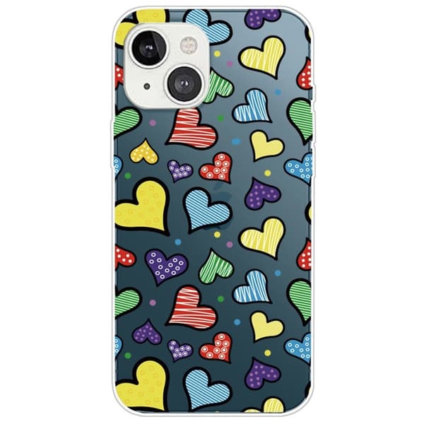 Deco iPhone 14 deksel - Kjærlighetshjerte Multicolor