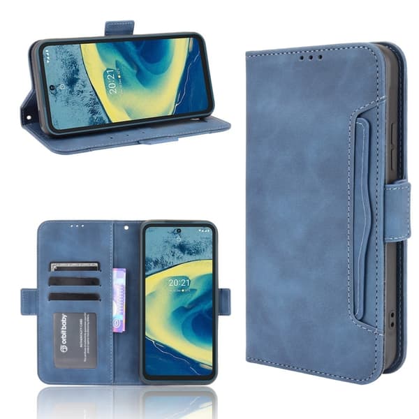 Stilig Læretui med Lommebok til Nokia XR20 - Blå Blue