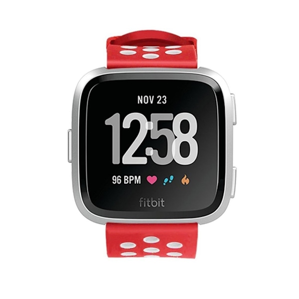 Fitbit Versa klockarmband silikon dubbelfärgad - Vit och röd multifärg