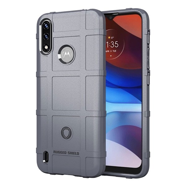 Rugged Shield Motorola Moto E7 Power kotelot - Harmaa Silver grey