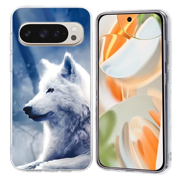 Vibe Google Pixel 9 Pro XL -kansi - Valkoinen Susi Blue