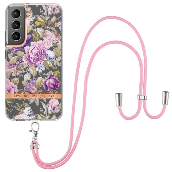 Slim og Holdbart Blødtcover med Snor til Samsung Galaxy S23 Plus - Hc006 Lilla Pæon Purple