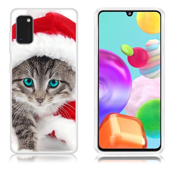 Deco Samsung Galaxy A41 Etui - Cat Iført Hat Multicolor