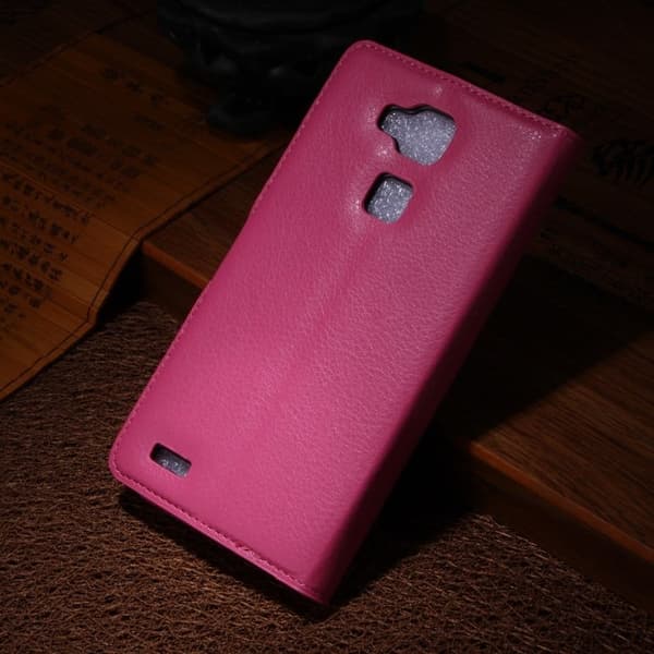 Kvist Huawei Ascend Mate7 Lær Flipp Etui - Varm Rosa Pink