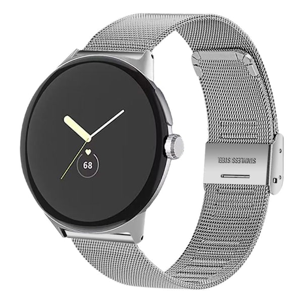 Google Pixel Watch milanesisk urrem i rustfrit stål - Sølv Silver grey