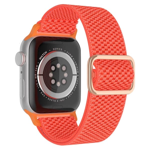 Apple Watch (45 mm) klockarmband i texturerad nylon - Ljus Orange Orange