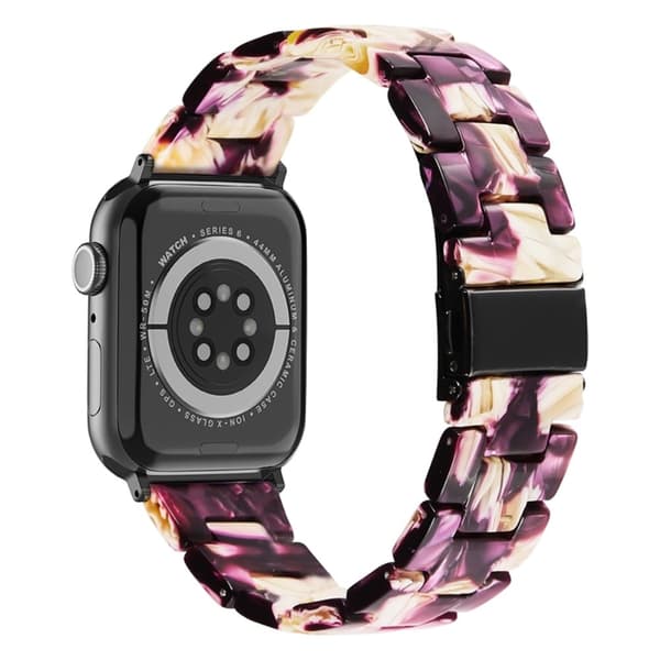 Apple Watch (41mm) urrem i resin-stil - Lilla Hvid Blanding Multicolor