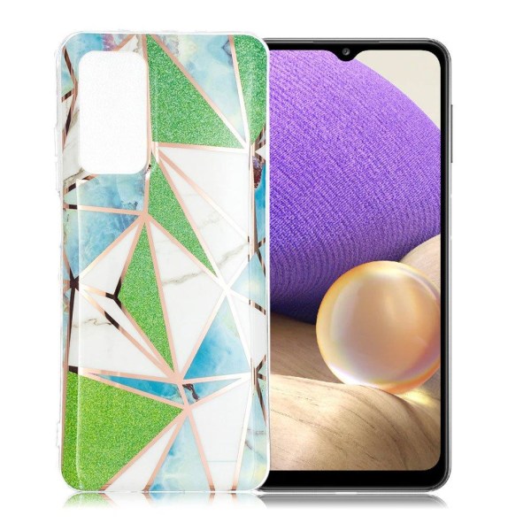 Marble Samsung Galaxy A32 5G Etui - Blå / Grønne Former Green