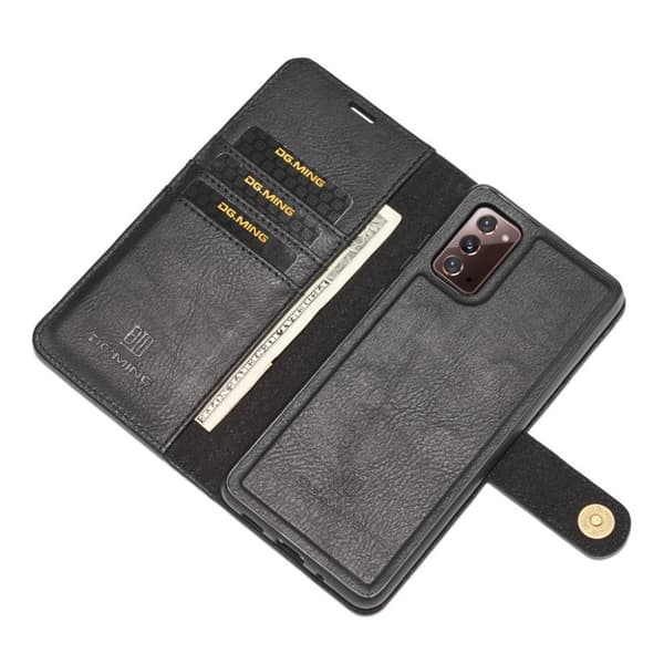 DG.MING Samsung Galaxy 20 2-in-1 lompakkokotelo - Musta Black