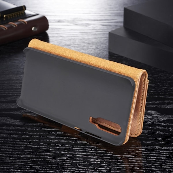 DG.MING Huawei P30 2-in-1 split læderetui - Brun Brown
