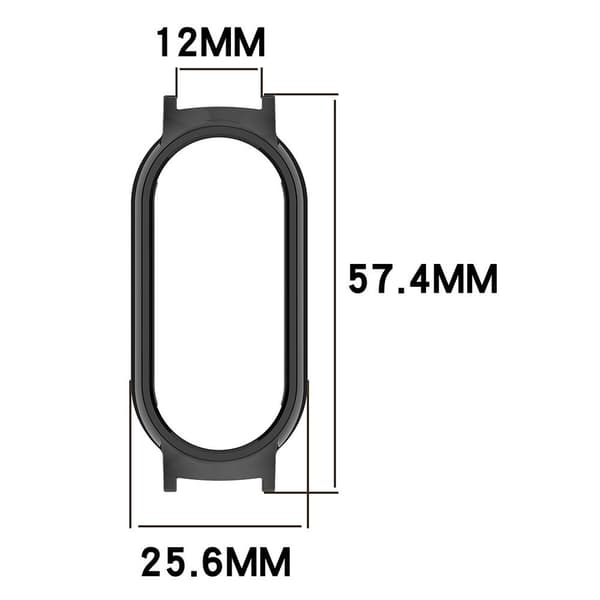 Urkasse Xiaomi Mi Band 9 Ceramic Edition / 8 NFC / 8 Hollow-Out 12mm Lug Bumpresistent Protective Frame - Transparent Transparent