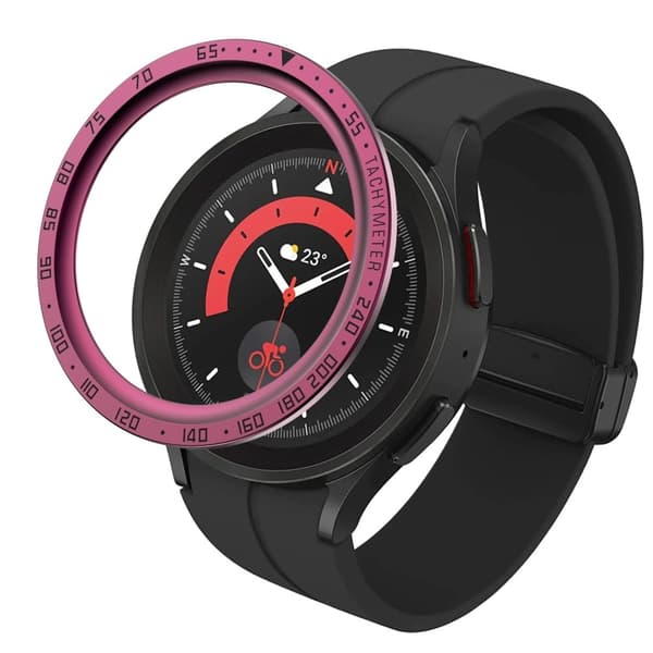 Samsung Galaxy Watch 5 Pro urkrans - Vinrød Ring Sorte Bogstaver Red