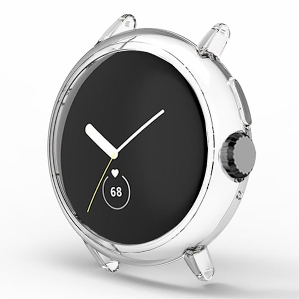 Google Pixel Watch hård ramme med kantbeskyttelse og 20 mm adapterforbindelse - Transparent Transparent