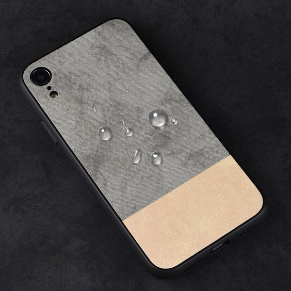 iPhone Xr bi-color læderbelagt combo etui - Grå Silver grey