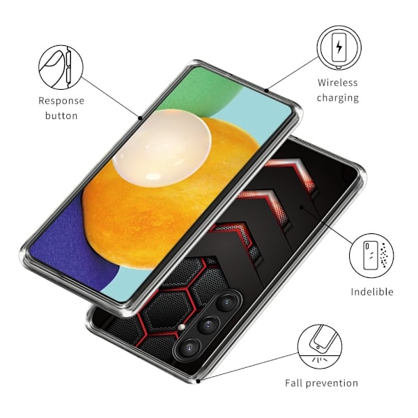 Deco Samsung Galaxy A14 skal - Geometrisk Kraft Svart