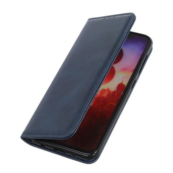 Lompakko-style Aitoa Nahkaa Läppäkotelo For Xiaomi Redmi Note 10 Pro / Pro Max - Sininen Blue