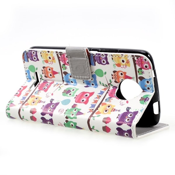 Motorola Moto C etui med unik motiv - Kærlige ugle Multicolor