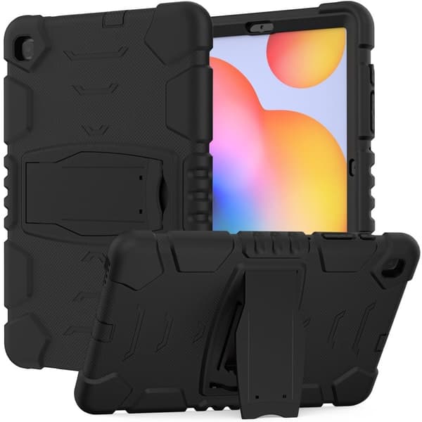 Samsung Galaxy Tab S6 Lite silikondeksel med kickstand - Svart Black