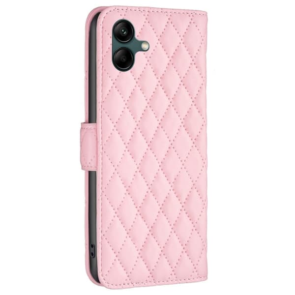 Matt Samsung Galaxy A05 fodral med rombmönster - Rosa Rosa