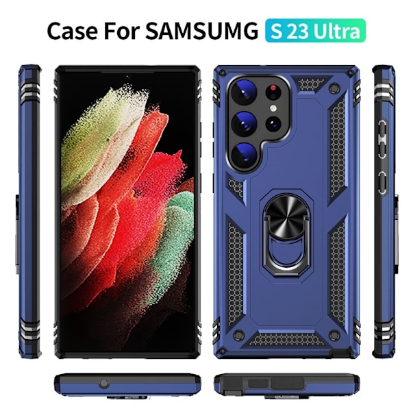 Bofink Combat Samsung Galaxy S23 Ultra Etui - Blå Blue