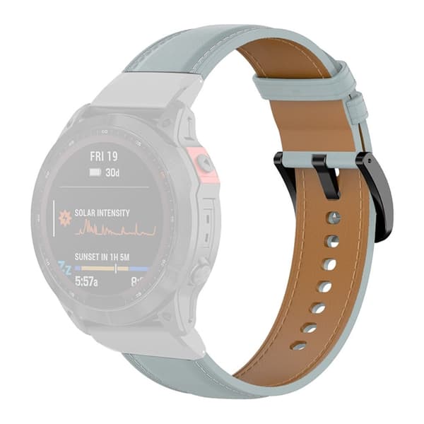 22mm aito nahkaranneke Garmin-kelloon - Harmaa Silver grey