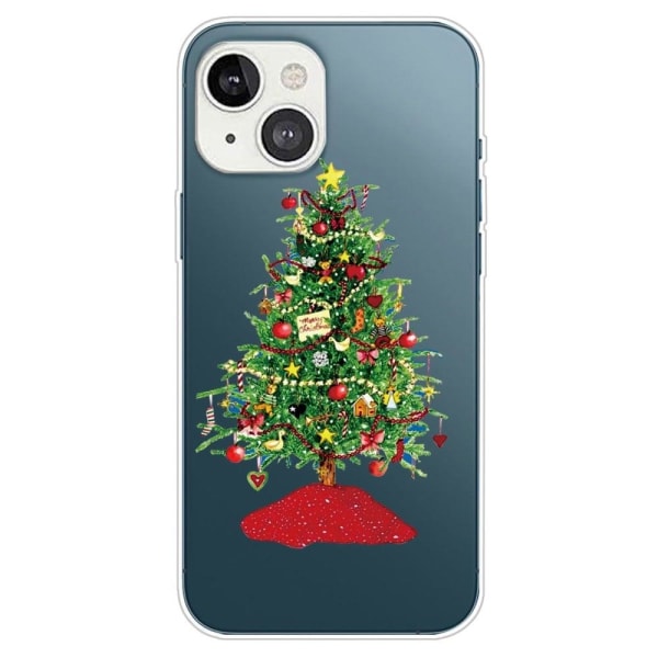 iPhone 14 Plus taske med trykt julemønster Blødt, fleksibelt og Green