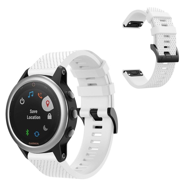 Stylish silicone watch band for Garmin Fenix 5S - White Vit