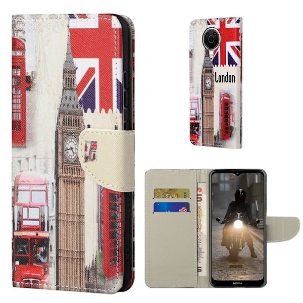 Wonderland Nokia G20 / G10 Flip etui - London style Multicolor