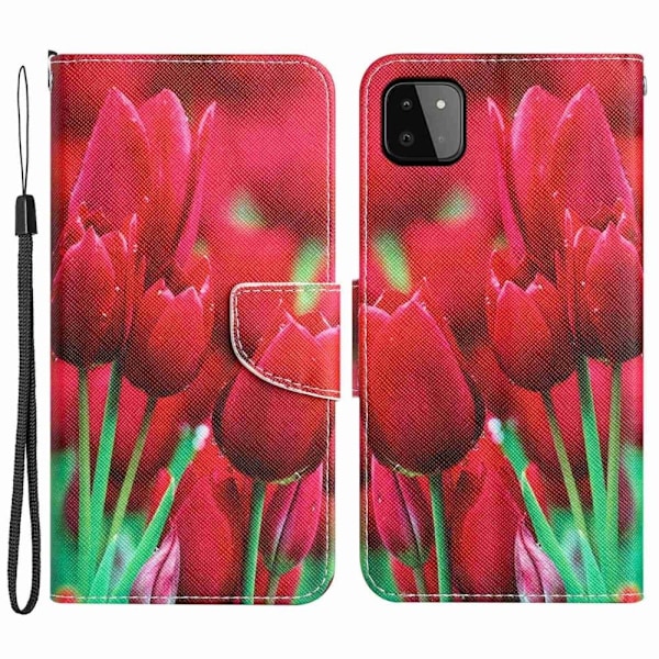 Wonderland Samsung Galaxy A22 5G Läppäkotelo - Tulip Red