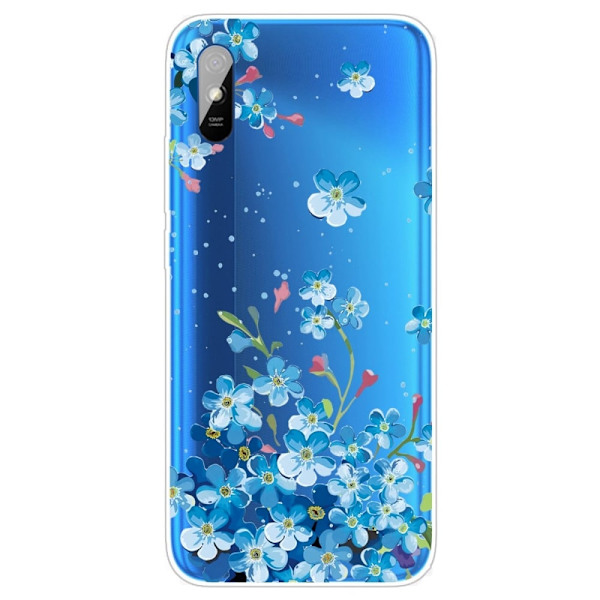 Deco Xiaomi Redmi 9A Etui - Blå Blomst Blue