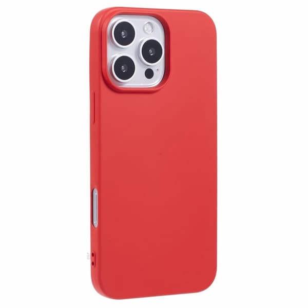 iPhone 16 Pro Fodral Mjukt flexibelt fiberfoder Skyddande telefonskal - Röd Röd