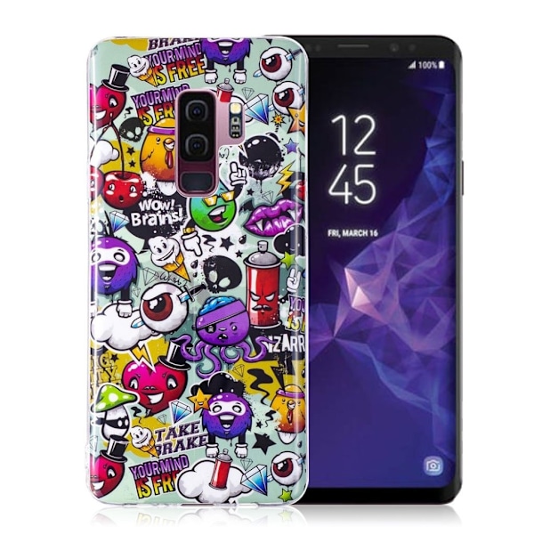 Samsung Galaxy S9 Plus uniikki suojakuori - Sekalaiset kuviot Multicolor