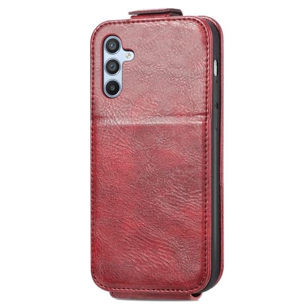 Vertical Flip Phone Etui med Zipper til Samsung Galaxy A54 - Rød Red
