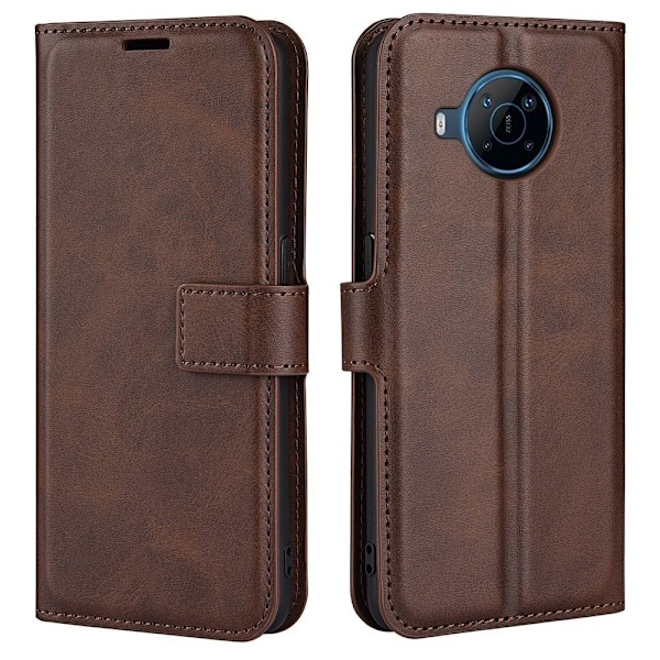 Motorola Moto E30 læderetui med pung - Brun Brown