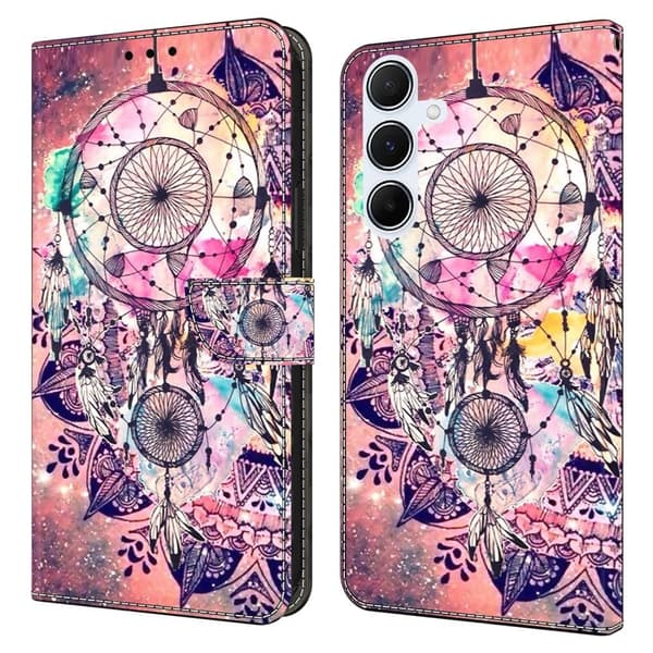 Samsung Galaxy S24 FE Plånboksfodral Mönster Tryck Stativ Läder Flip Telefonskal - Vindspel Rosa