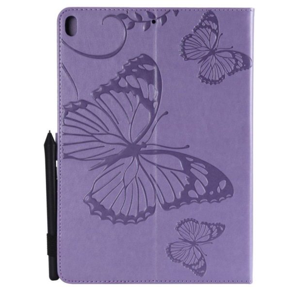 iPad Pro 10.5 beskyttelsesetui i kunstlæder med indgraveret blom Purple