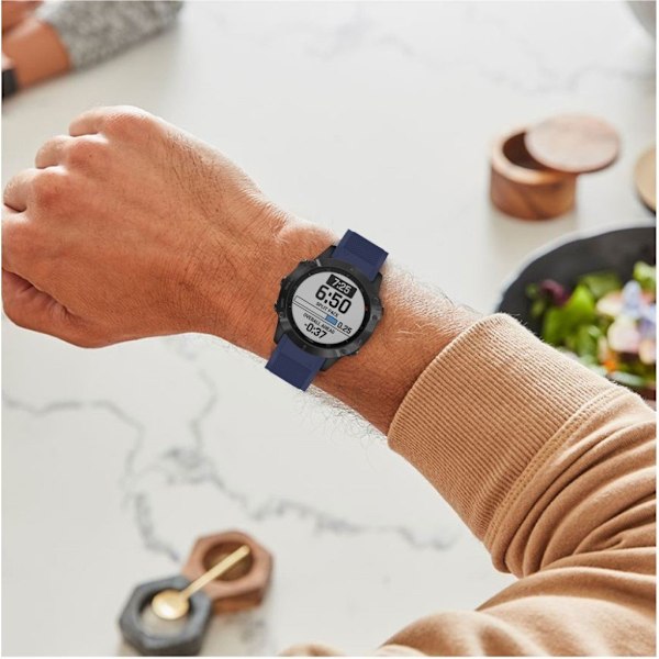 Garmin Fenix 6 Stilfuldt silikone Urrem - Mørkeblå Blue