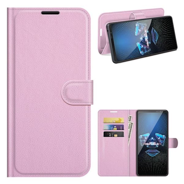 Classic Asus Rog Phone 5 Flip Etui - Lyserød Pink