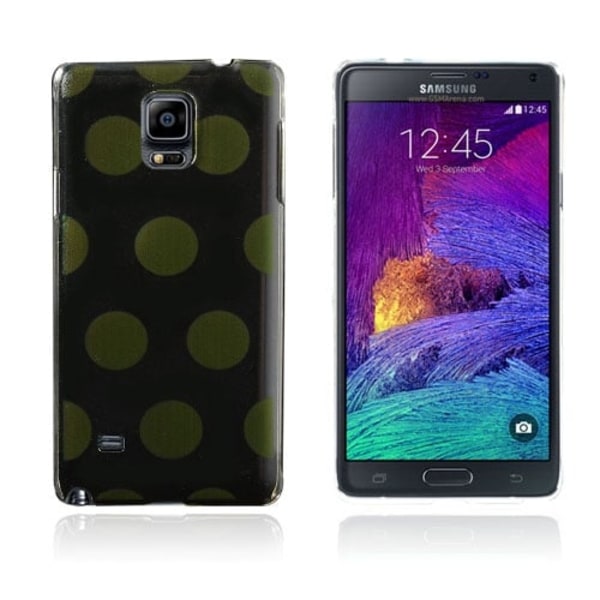 Svart Ink (Gul Polka Prickar) Samsung Galaxy Note 4 Skal Svart