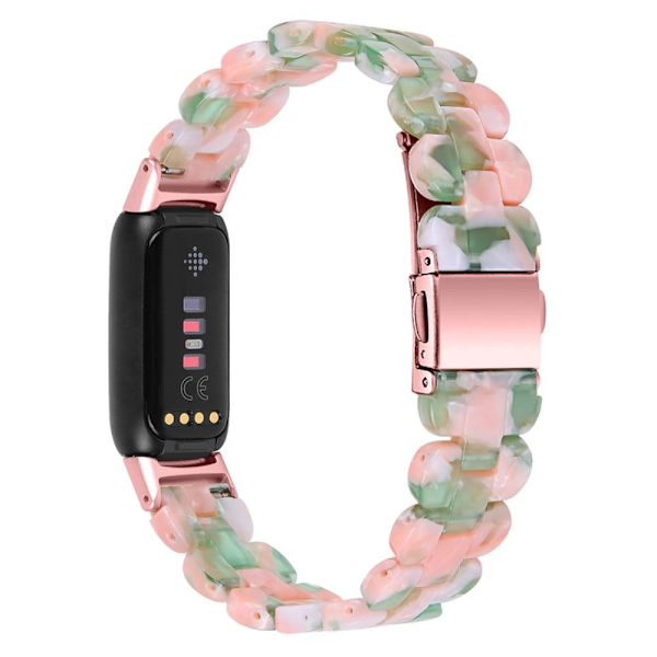 Fitbit Luxe urrem i resin-stil - Lyserød / Grøn Pink