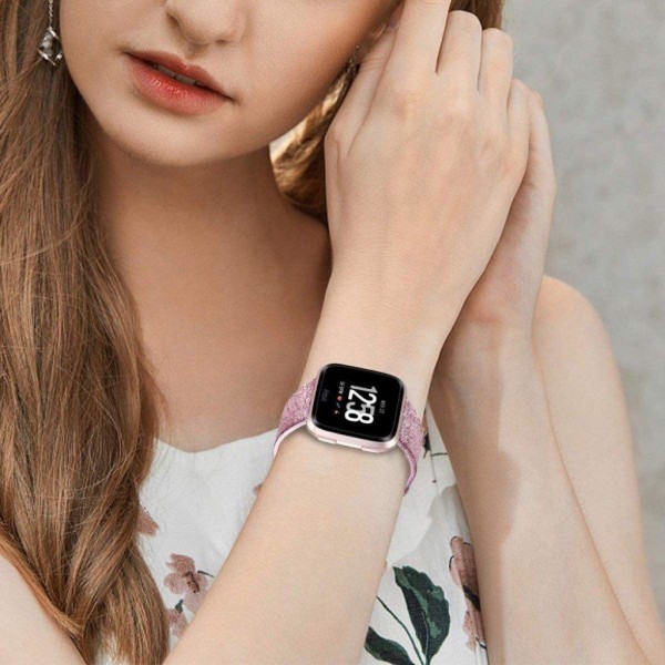 Fitbit Sense / Versa 3 glitrende pulver fleksibel urrem - Rose Pink