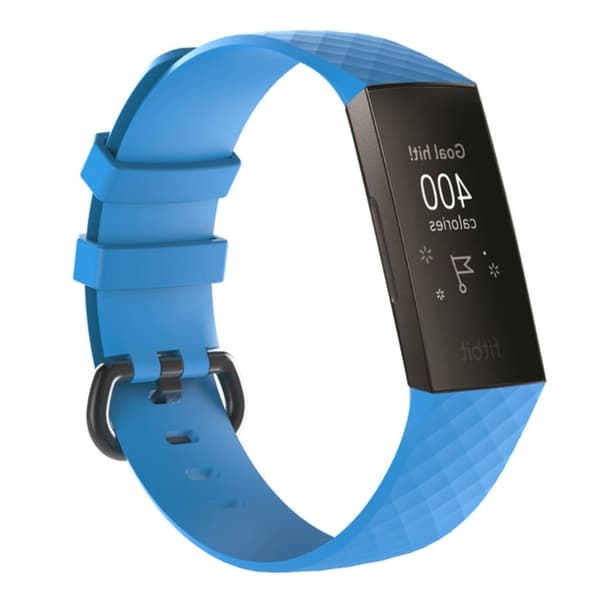 Fitbit Charge 3 geometriskt mönstrat utbytbart klockarmand av mjukt silkonplast med klassiskt lås - Ljus Blå Blå
