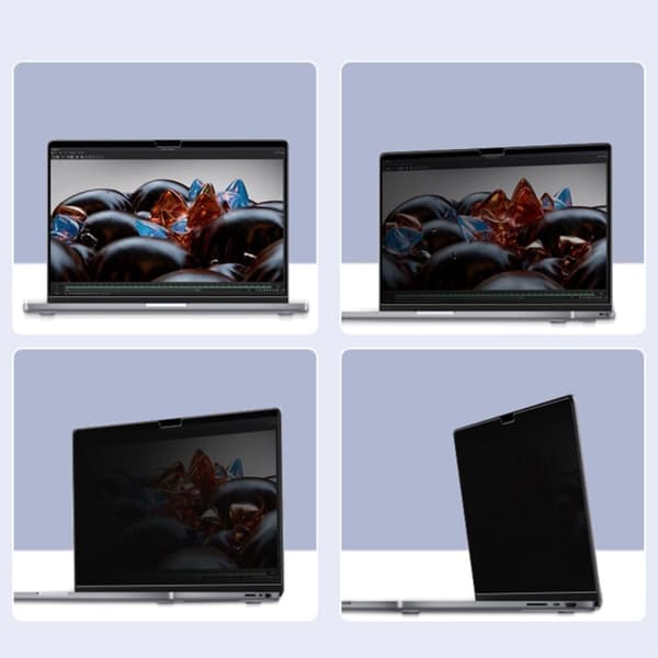 MacBook Pro 16 M1 Max / M1 Pro (A2485, 2021) / M2 Max / M2 Pro (A2780, 2023) anti-spy style tempered glass screen protector Transparent