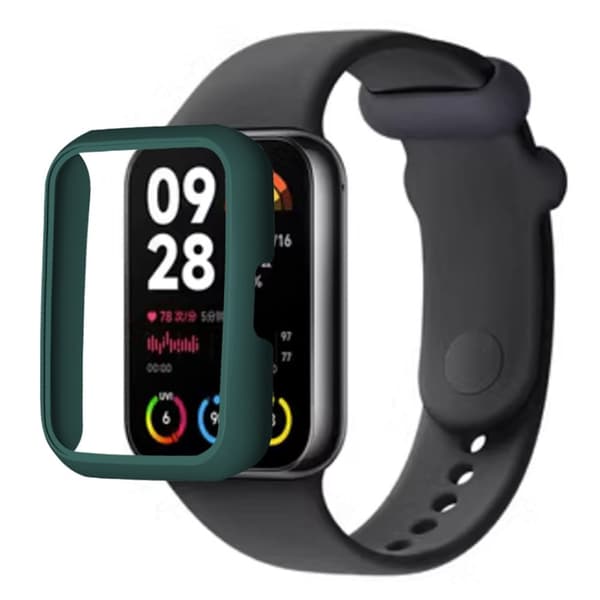 Xiaomi Smart Band 8 Pro Klockfodral Hårt stötsäkert ramhålat skydd - Midnattsgrön Grön